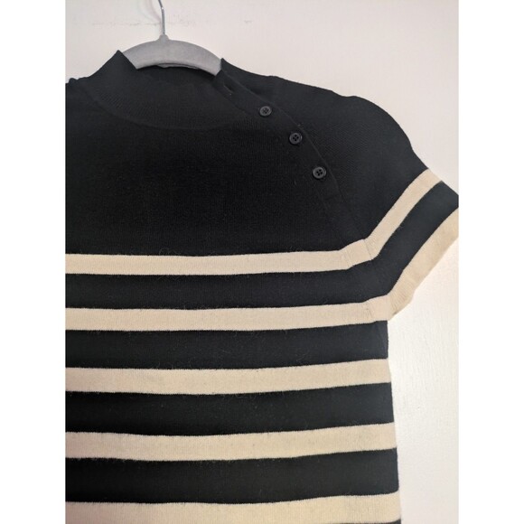 Maeve Anthropologie Striped Mock-Neck Sweater Tee Size Small - Picture 3 of 6